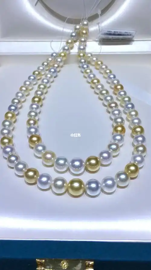 真科研白蝶皇后双层海水南洋珍珠毛衣项链