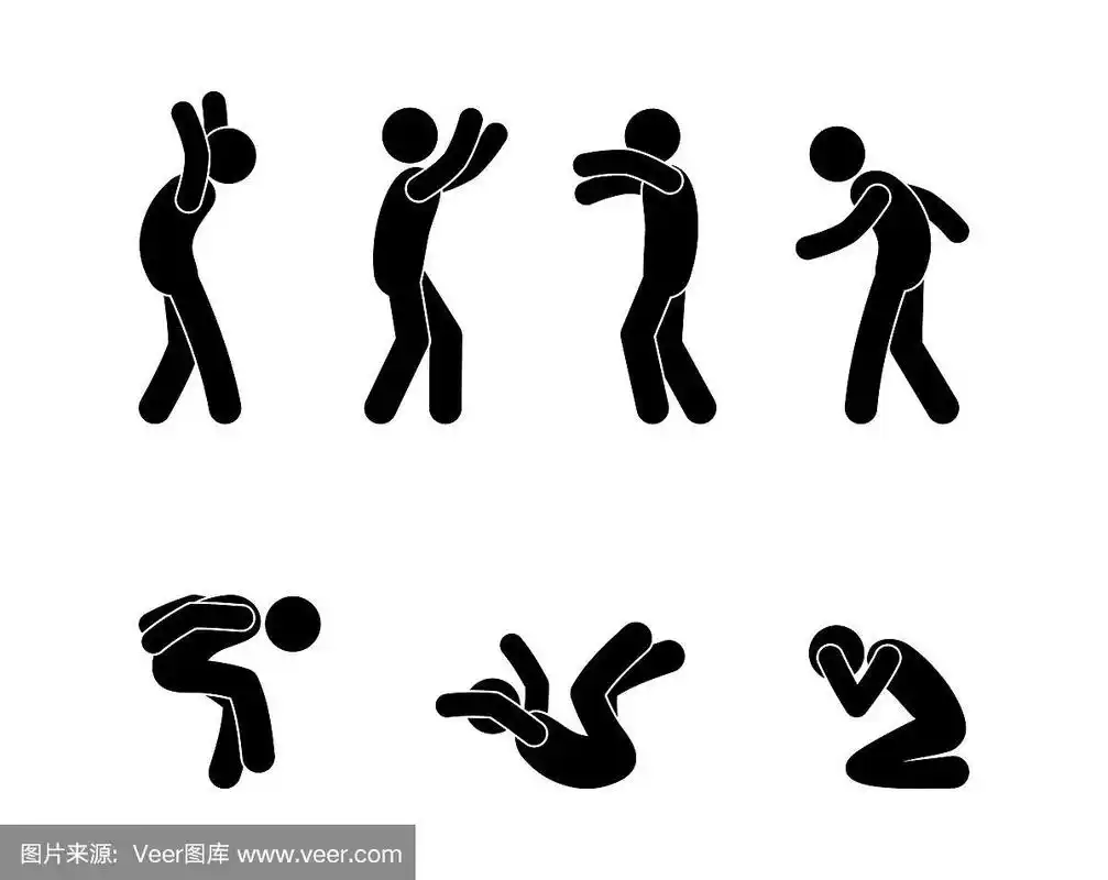 简笔画人物象形人物剪影挥手.