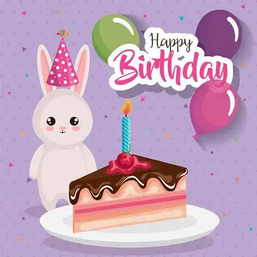 画小兔图案的生日贺卡变图案的贺卡