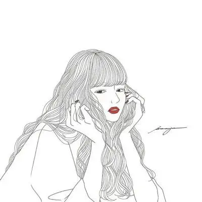 头像 头像女 手绘 插画 冷淡风