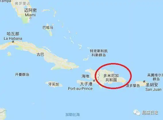 多米尼加共和国的地理位置