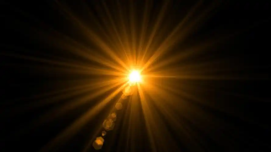 4k中心金色光芒光束动画元素特效元素一束光元素