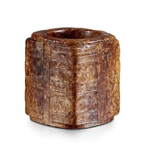 0234新石器时代良渚文化重圆眼兽面纹玉琮