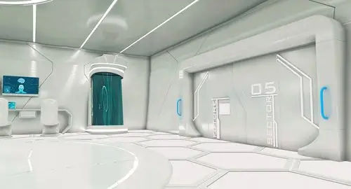 带有机械臂的科幻实验室3d模型