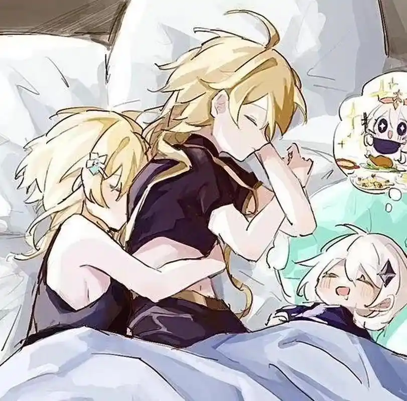 原神# 荧&空&派蒙.