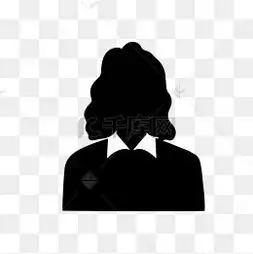 商务女生短发卷发剪影头像神秘人二次元漫画人物黑色猫耳女孩头像二