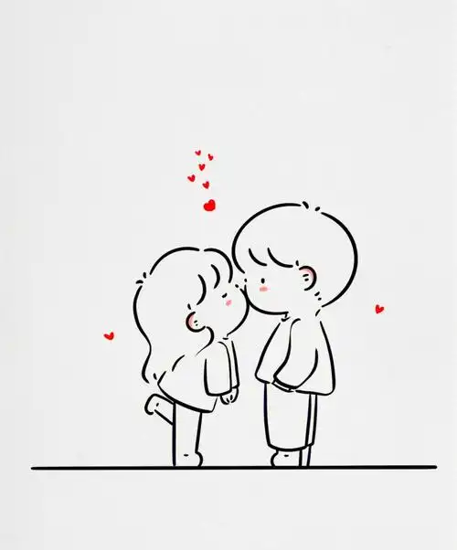 情侣简笔画教程你只是站在那里我就爱你78