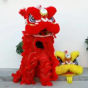 舞狮醒狮狮子头全套表演道具精品双人标准3号佛山狮南狮服装头套