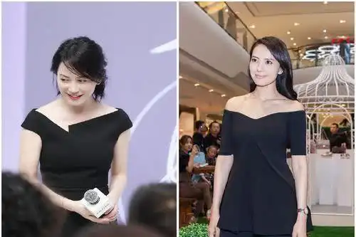 48岁俞飞鸿跟40岁高圆圆穿黑裙输了年龄却赢了气质