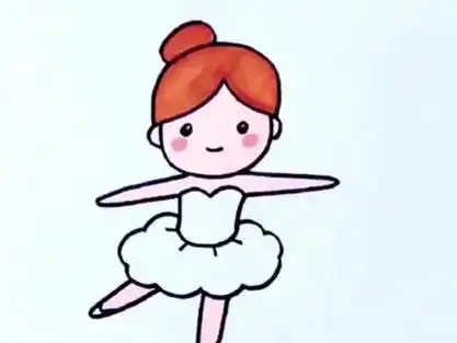 芭蕾女孩简笔画,简单易学,0基础也能学会#简笔画教程#儿童简笔画#画画