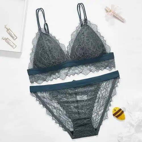 图书>两性关系>性>图书其它>无钢圈内衣女超薄款性感三角杯文胸套装