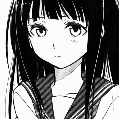 动漫女头黑白风动漫女生头像