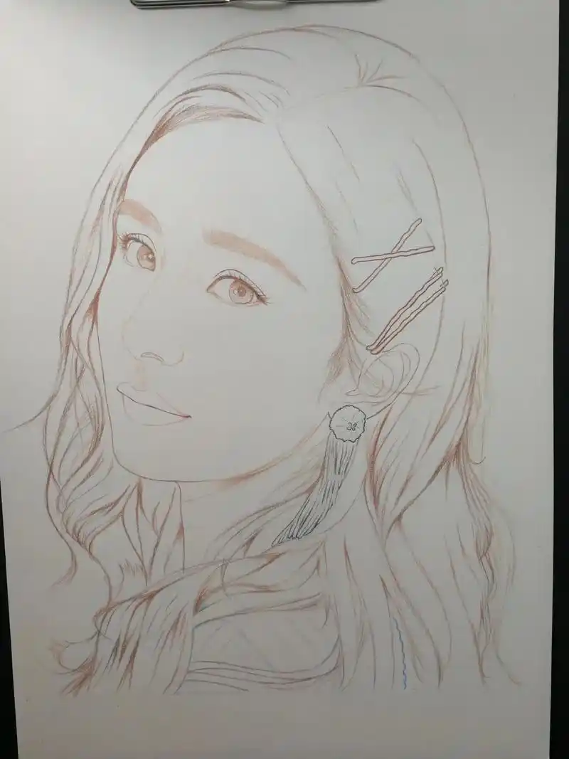 彩铅手绘#画画#杨幂 - 抖音