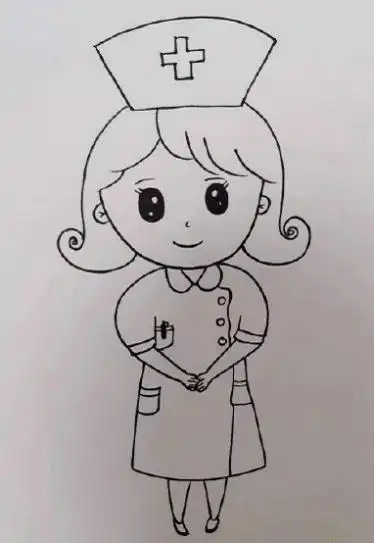 白衣天使简笔画步骤图片大全