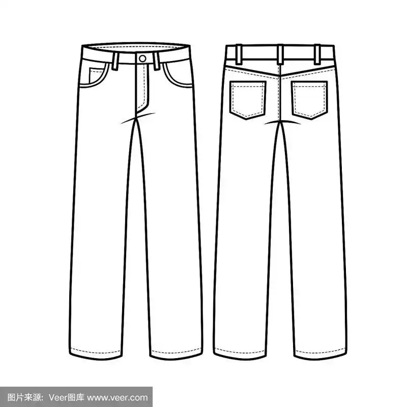 矢量插图的裤子孤立在白色背景儿童涂色书.