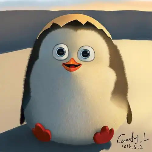 手绘马达加斯加企鹅