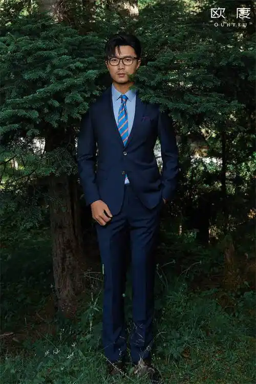 欧度男士休闲单西搭配示范,解锁百变高级型格_衬衫_天蓝色_西装
