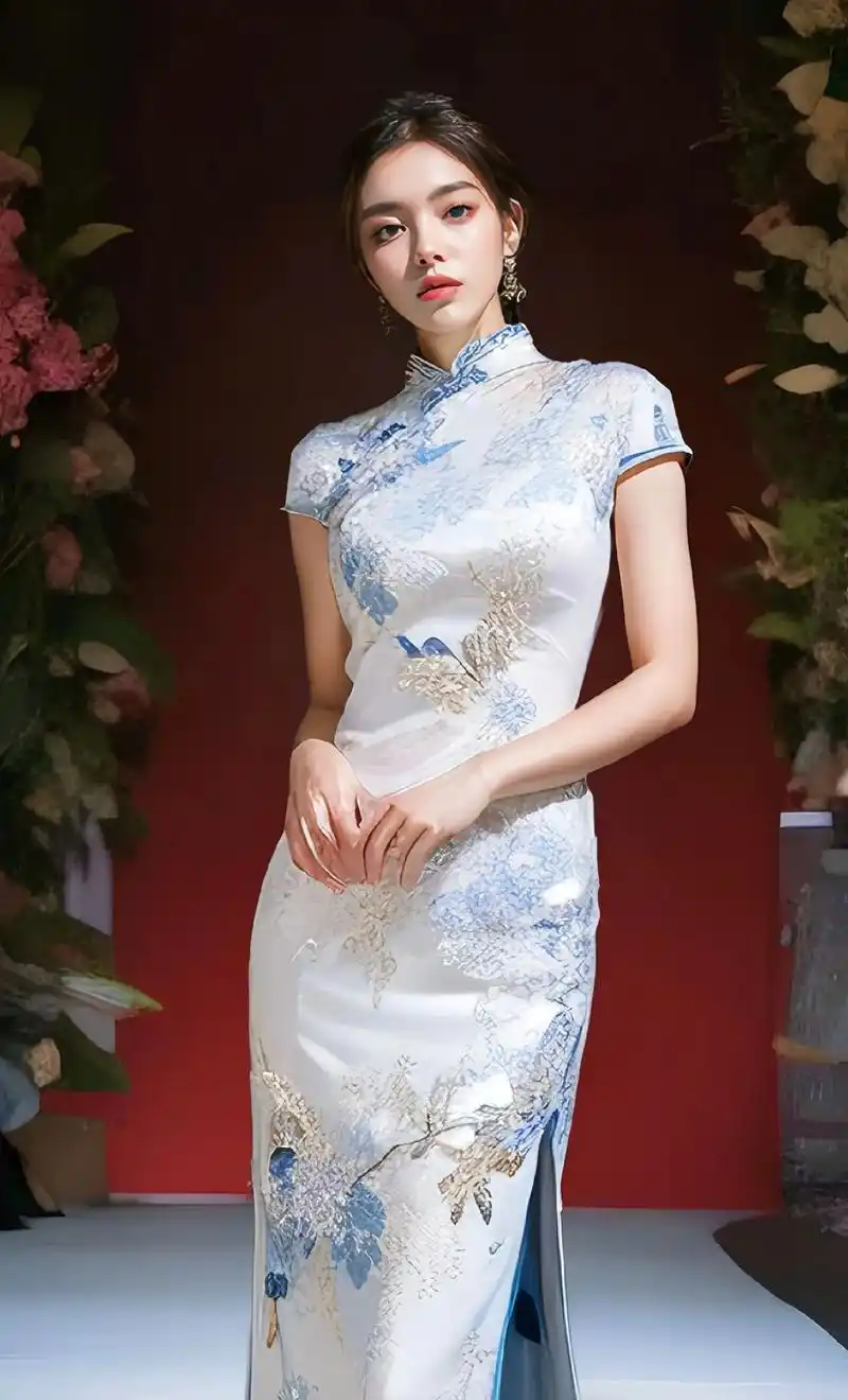 阳春四月,花开半夏,一袭旗袍染一树清风,两袖清风诉绝世风雅