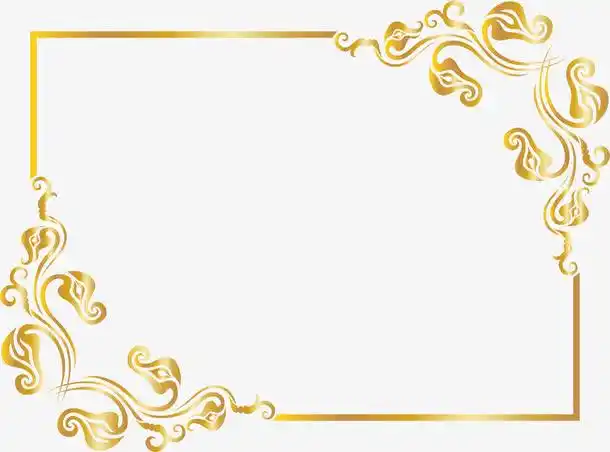 金色花纹边框素材免费下载_觅元素