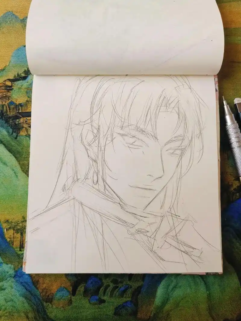 用水自闲的笔画了沈兰舟#绘画 #水墨#古风 #沈兰舟#将进酒 - 抖音