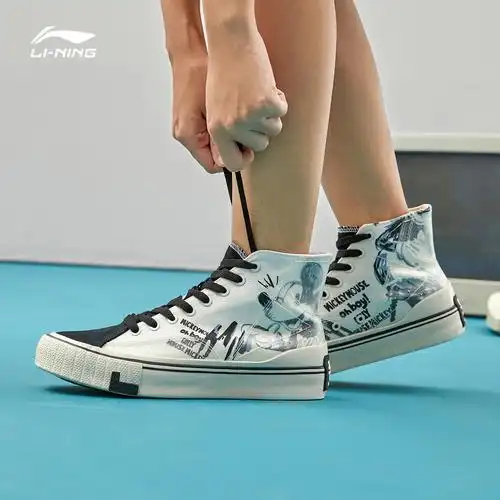 迪士尼李宁联名系列休闲鞋女鞋2020新款帆布布鞋帆布鞋