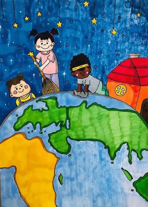 《保护环境,爱护地球》 孙晓宇 13岁畅想碧水蓝天,儿童心中的环境保护