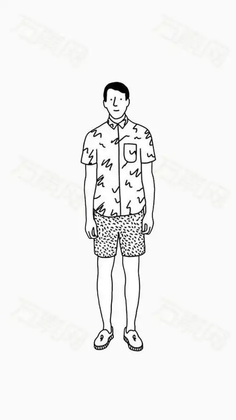 画法简笔画怎么画步骤教程成年男人侧面简笔画全身画穿短袖的男人简笔