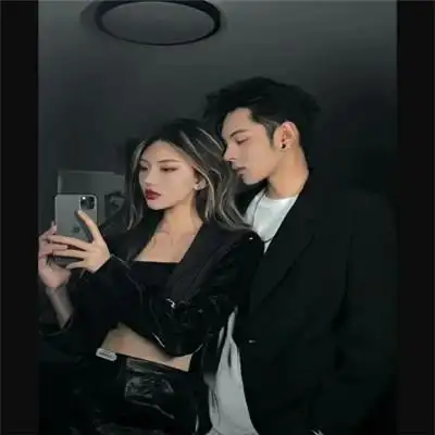 情头 情侣 双人真人一人一半