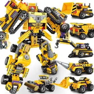 乐高教育儿童积木小颗粒拼装玩具男孩变形金刚机器人生日礼物重型盾甲