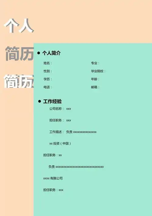 个人求职简历两页 (12)应聘履历参考模板可编辑修改_第1页