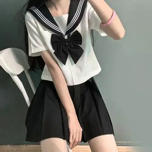 jk裙子全套水手服正统制服女套装基础三本日系学院风百褶裙小