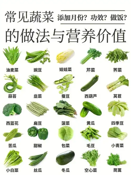 常见蔬菜的做法与对宝宝的营养价值