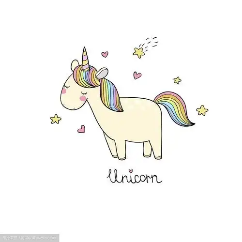 可爱的卡通独角兽