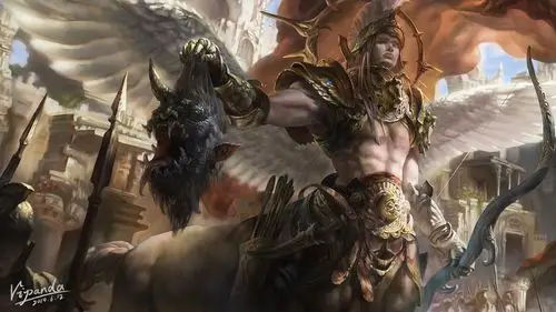 黄光剑十二星座之射手座临摹练习,色稿(有做主观调整)