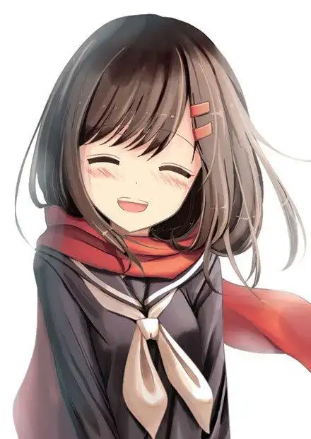 求一张笑着的动漫女生的图