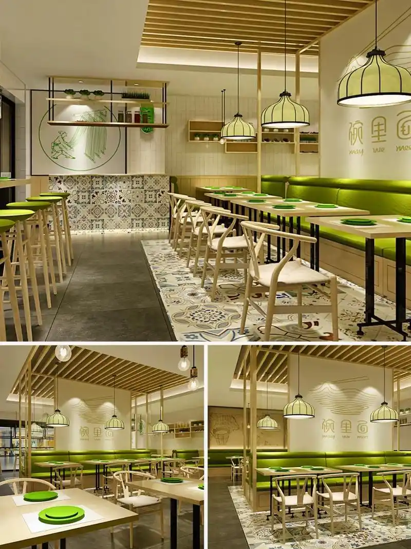 郑州面馆装修设计效果图 清雅现代原木风