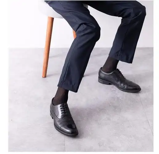 西装袜皮鞋袜子黑色商务丝袜薄日本正装西装西裤长筒透气 黑色1双