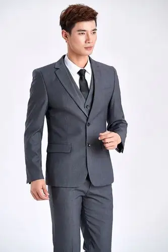 newlake青年教师工作服西服套装男士三件套修身上班正装职业商务西装