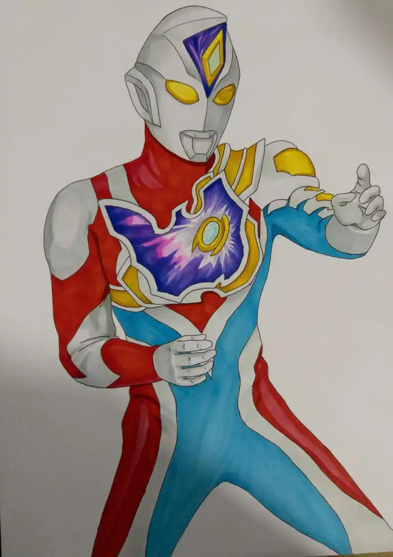 马克笔手绘德凯奥特曼 马克笔手绘奥特曼,整体来说还是比较难画,尤其