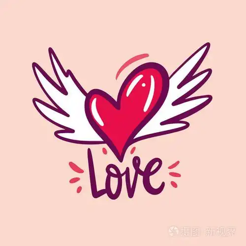 手绘矢量插图和爱情短语刻字. 卡通风格. 孤立在背景上.