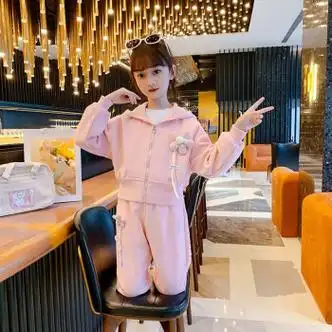 萱莉莉儿童秋装女网红韩版女童套装春秋款儿童外套小女孩衣服童装女