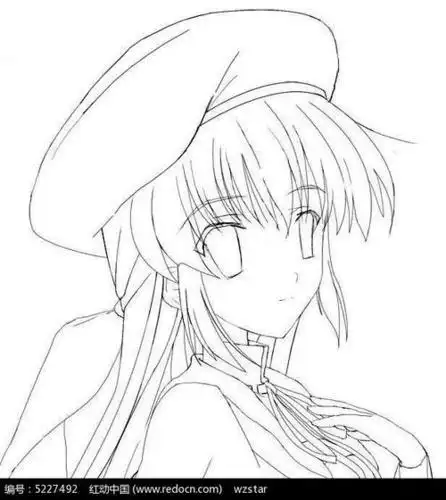 侧身动漫女图简笔画 简笔画图片大全-普车都