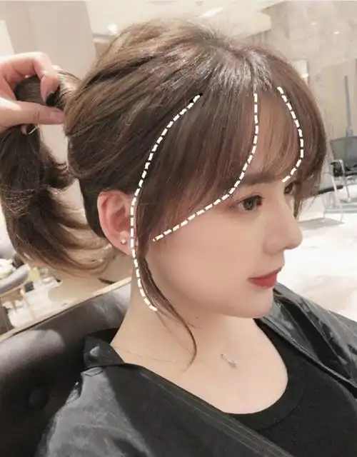 空气刘海假发女网红法式圆脸假头帘自然无痕隐形发际线假发补发块你