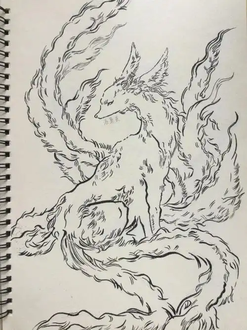 临摹九尾狐含过程