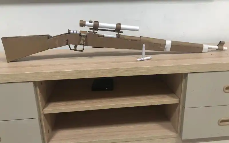 手工制作纸板春田狙击步枪
