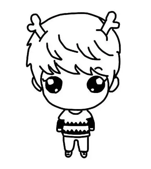 鹿晗卡通圣诞版鹿晗卡通简笔画怎么画步骤教程