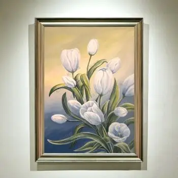 现代简约客厅餐厅装饰画手绘立体花卉油画墙壁画卧室酒店挂画 zn276