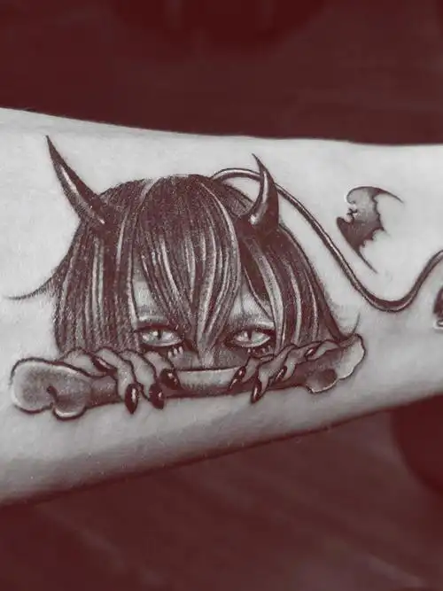 小恶魔_纹身图案手稿图片_丢丢的纹身作品集
