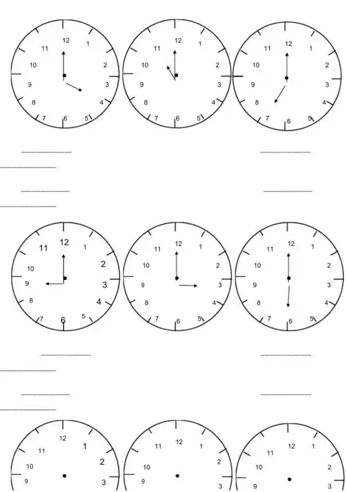 幼儿园大班钟表试题