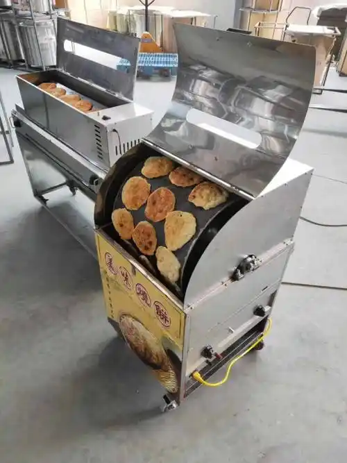 骏驰牌红盖烧饼机jc自动翻转烧饼炉三面烤饼机